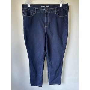 Old Navy Jeans Womens 18 Blue Dark Wash High Rise Rockstar Straight Secret Soft